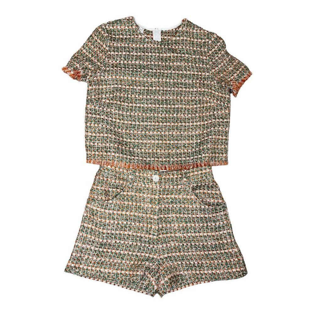 Mango Women’s Size 4 Multicolored Tweed Contrasting Shorts and Top Set